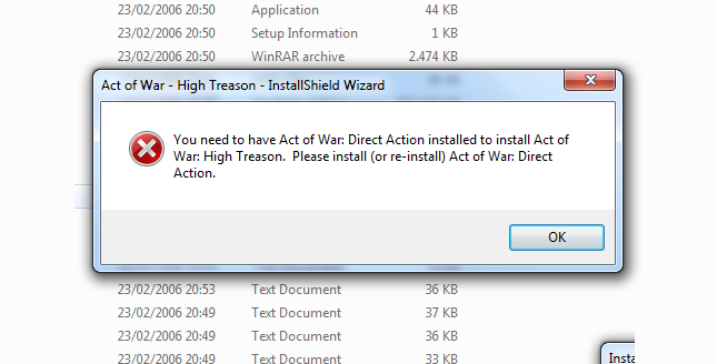 act of war direct action runtime error 217