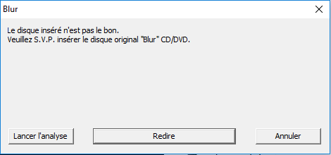 blur vitality wrong disc inserted