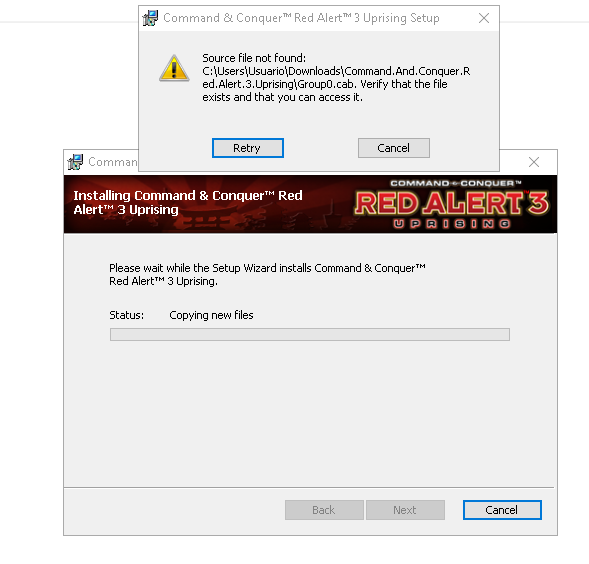 command and conquer red alert 3 uprising application error